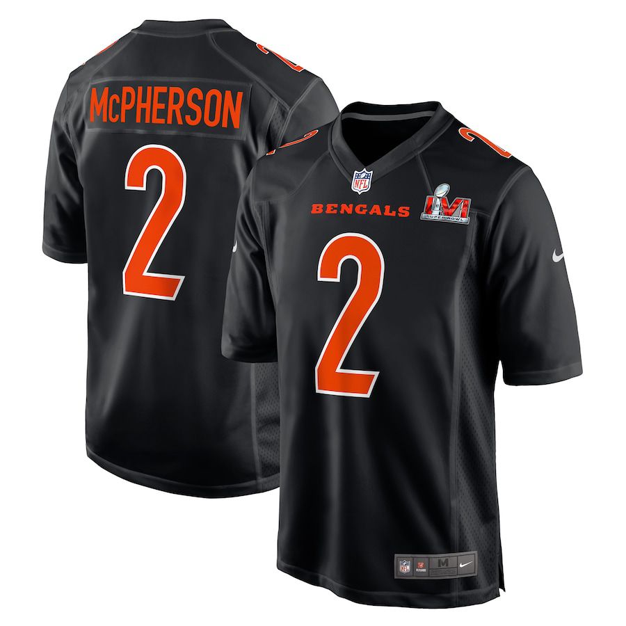 Men Cincinnati Bengals #2 Evan McPherson Nike Black Super Bowl LVI Bound Game Fashion NFL Jersey->cincinnati bengals->NFL Jersey